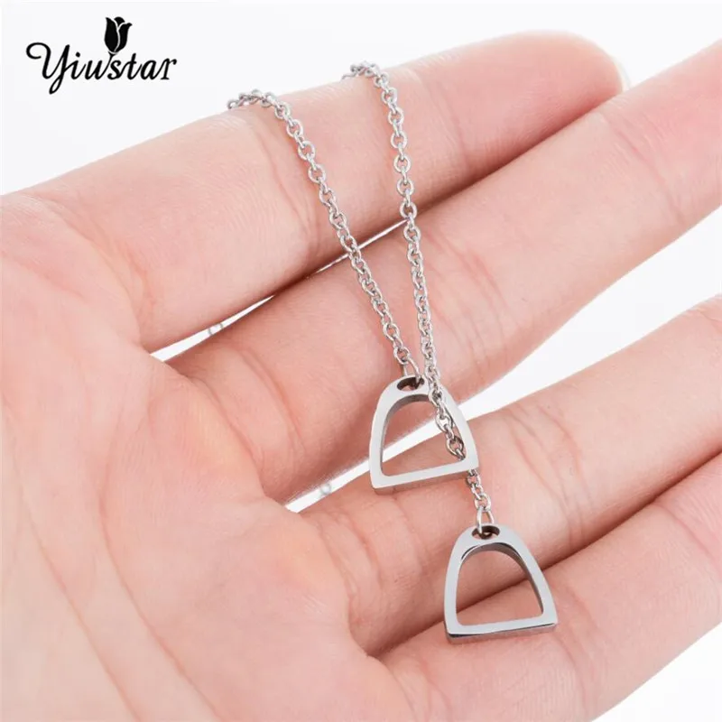 Yiustar ожерелье с двойной удачей лошадь копыта подковы подвески ожерелья унисекс