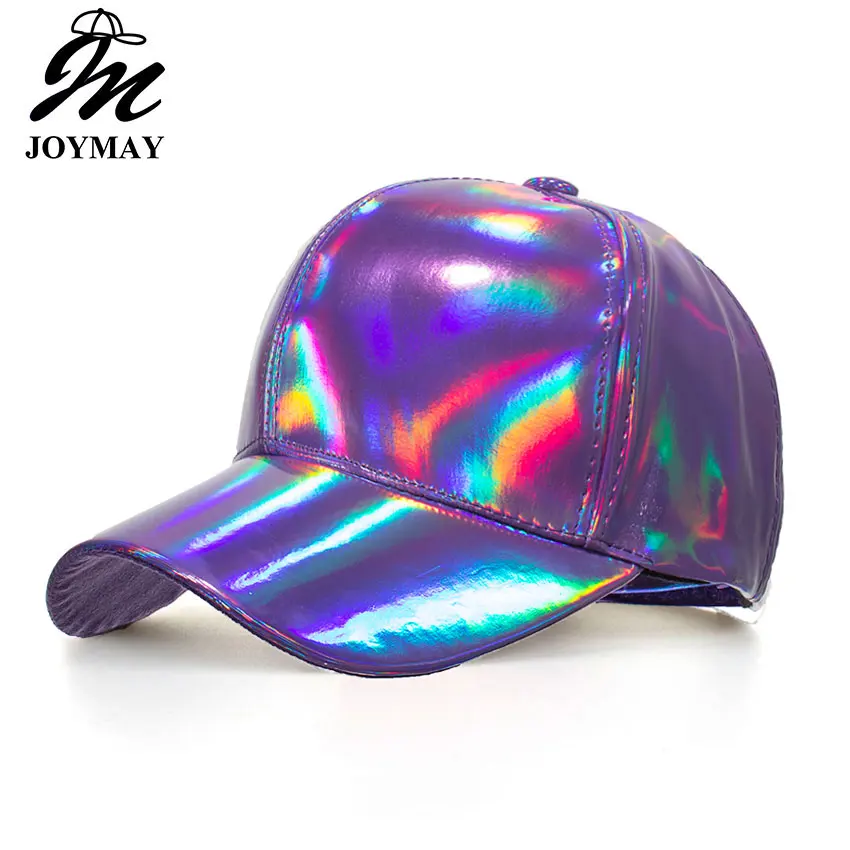 Новое поступление блестящая однотонная бейсболка Joymay из полиуретана с лазерным