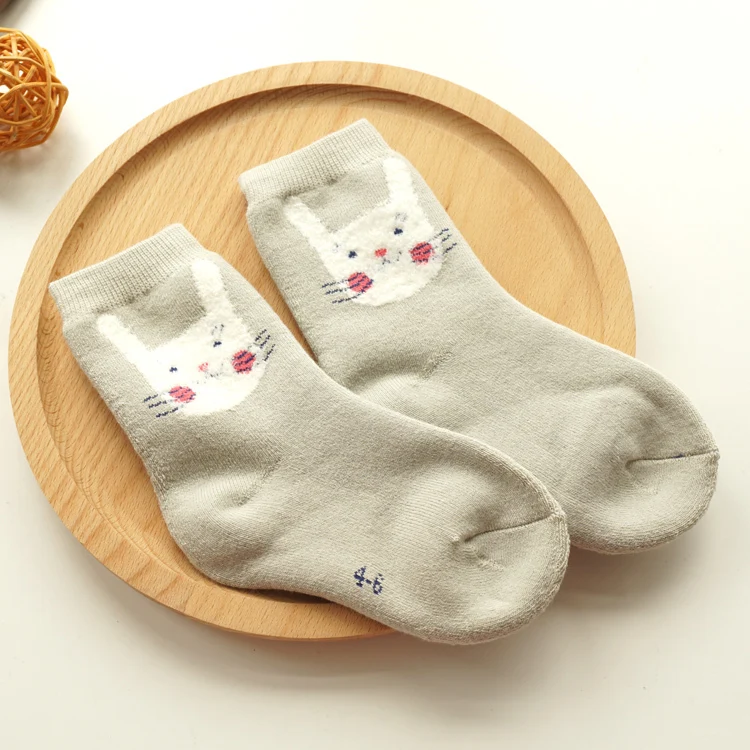 5 пар/партия зима Румяна кролика утолщение детей Обувь для девочек хлопковые