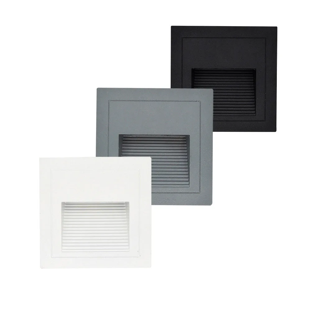 10 шт. светодиодный лестницы Светильник со встроенным коробка Алюминий 3 Вт Шаг