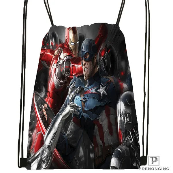Drawstring Backpack Пользовательские Мстители из комиксов Marvel походная сумка на шнурке для мужчин и женщин милый рюкзак дети ранец(черная спина) 31x40 см#180531-01-42 - Цвет: Drawstring Backpack