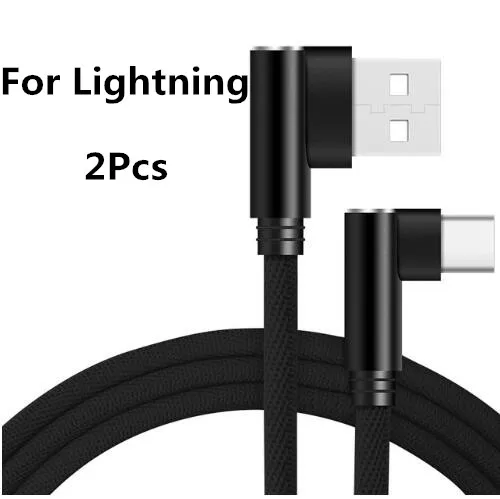 Egeedigi для TYPE-C/Lightning Кабель USB зарядное устройство Шнур USB кабель для зарядки для iPhone Xs Max XR X 7 Plus samsung huawei короткий провод - Цвет: For Lightning 2Pcs