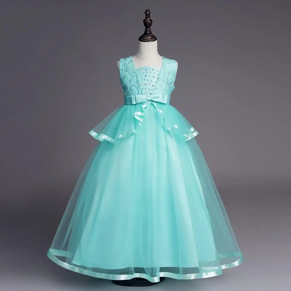 Girls dresses for party and wedding Long Show Dresses in Summer White Babies Children's Wedding Party Baby Baptist D |