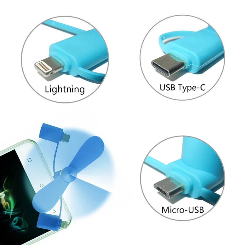 BinFul 3 в 1 путешествия портативный телефон мини вентилятор охлаждения Micro Тип c USB гаджет для iPhone 5 5S 6 6 S плюс 7 8 x для телефонов Android