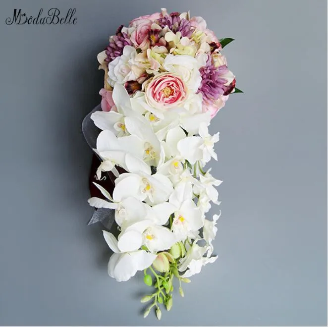 Modabelle Королевский Синий водопад Свадебные букеты Шелковый цветочный букет