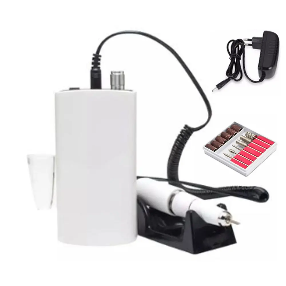 Feecy909 White EU Электрический Маникюрный станок, сверло для ногтей, портативная ручка для дизайна ногтей, наконечник, резак для педикюра, инструменты, сверло, фрезерование для маникюра - Цвет: Feecy909 White EU