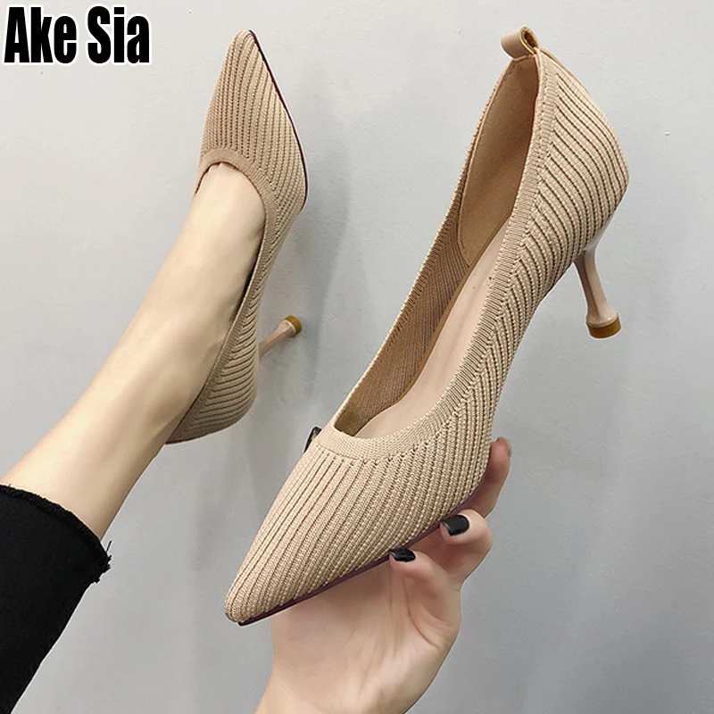 Новые модные женские повседневные туфли лодочки на высокой шпильке с острым