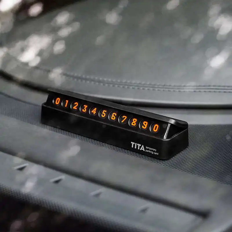 Xiaomi Mijia TITA Автомобильный держатель для номера парковки мягкий магнит на лобовое стекло временные наклейки для карт DIY номер телефона - Цвет: Черный