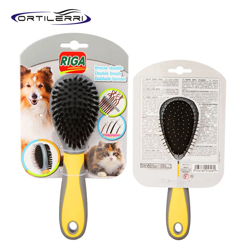 Ortilerri Pet Products Инновационная Резиновая Ручка двусторонний Гребень Массаж Расческа