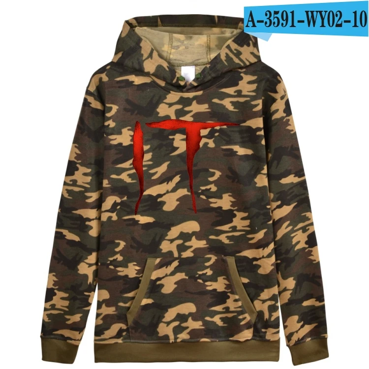 camouflage LUCKYFRIDAYF Стивен Кинг это фильм Харадзюку хлопковые толстовки мужские wo Мужская Осенняя уличная Кепка готическая одежда - Цвет: camouflage