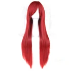 Soowee24 цвета, 80 см, длинные прямые женские волосы для вечеринок, натуральный красный и черный цвет, термостойкие синтетические волосы, карнавальный парик
