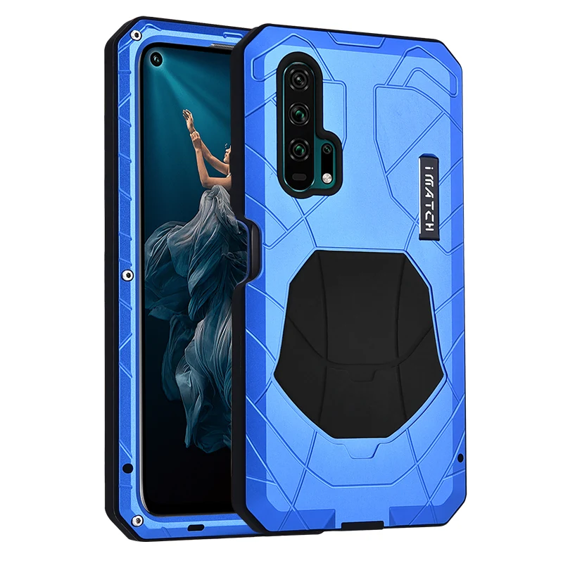 Синий IMATCH Повседневный водонепроницаемый чехол для huawei Honor 20 20 Pro Роскошный Металлический силиконовый чехол Coque Полные Защитные чехлы для телефонов - Цвет: Синий