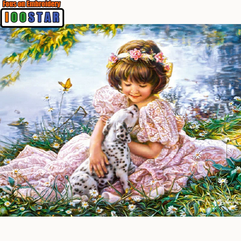 

DIY 5D Diamond painting cross stitch kit full square drill rhinestone Diamond embroidery girl portrait crafts mosaic Needlework