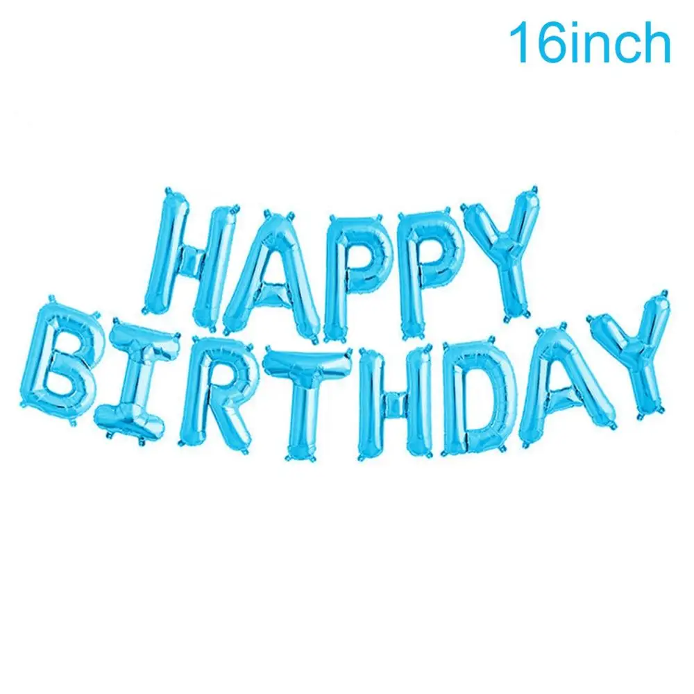 blue HB balloon FENGRISE 17 шт. Синий Розовый шара с цифрой «шары с днем рождения» 1st украшения для вечеринок по случаю Дня рождения детская футболка для мальчиков и девочек, партия клипсы для воздушных шаров, номер - Цвет: blue HB balloon