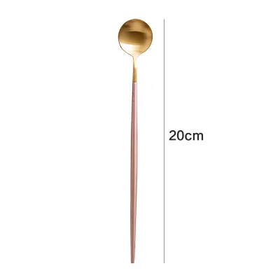 ice spoon Корейский королевский розовый Золотой набор столовых приборов столовый нож S poon набор вилок 18/8 нержавеющая сталь Западный золотой набор посуды 1 шт - Цвет: ice spoon
