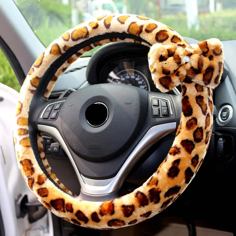 Плюшевая подушка для сиденья автомобиля с леопардовым принтом защитный чехол на