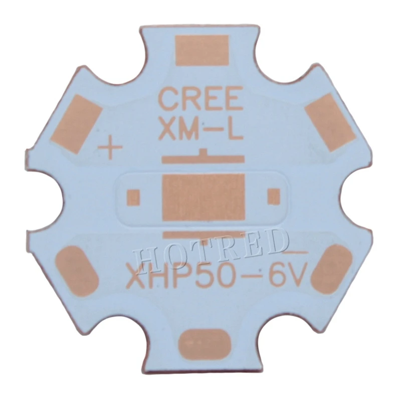 20 мм медная печатная плата Cree XPG XPG2 XPE XPE2 XML XML2 XHP50 XHP70 MKR 3V 6V 12V Светодиодная печатная плата 20mm x 1,6mm Медная звезда 16mm радиатор PCB