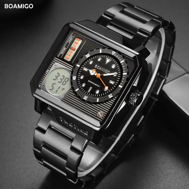 

2019 New Fashion BOAMIGO Top Brand Luxury Men's Watch 30m Waterproof Auto Date Clock Male Watches Men Digital Casual WristWatch