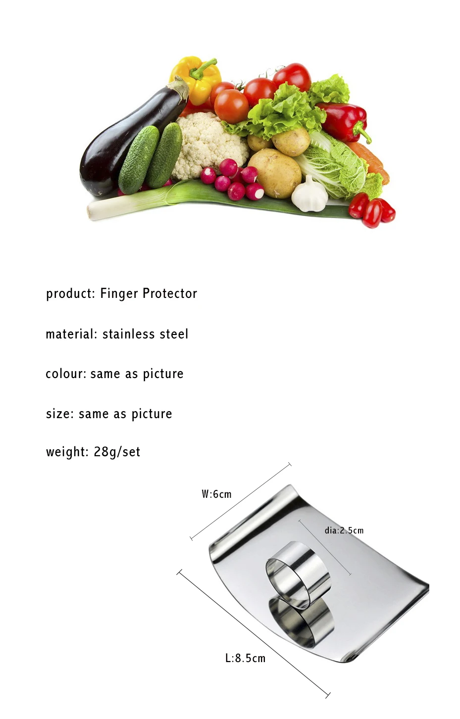 Кухня должна быть! Нержавеющая сталь защита для пальцев Безопасный ломтик