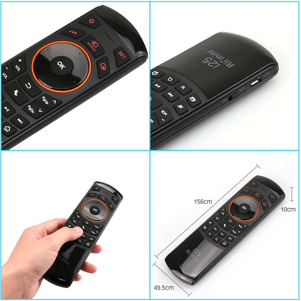 Оригинальная Беспроводная мини клавиатура Rii i25 2 4 ГГц Air Fly Mouse с ИК пультом