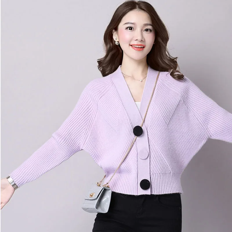 Весна-Осень 2020 женский свитер новая модная одежда v-образный вырез рукав летучая