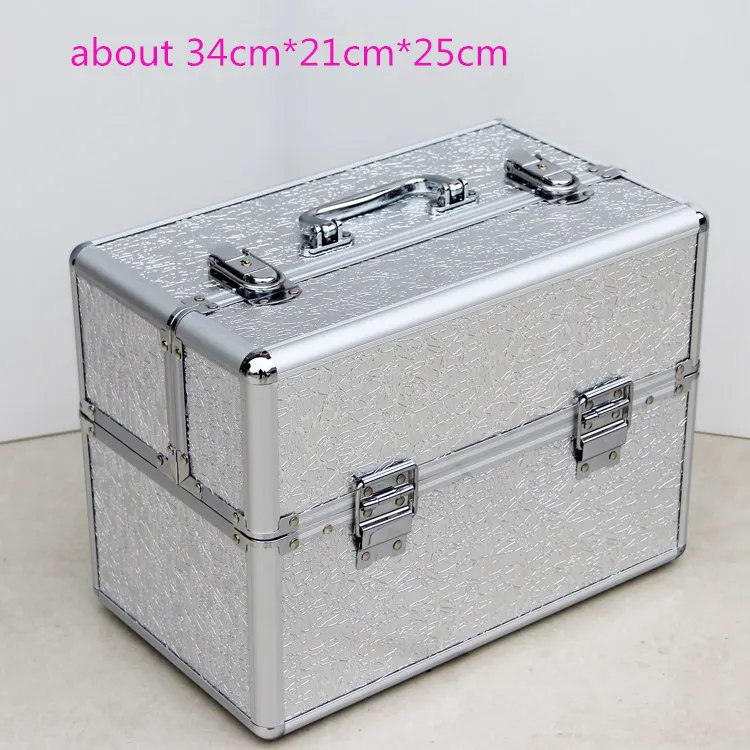 34cm yin se Синий цвет шкатулка органайзер, большой емкости макияж и ювелирные изделия коробки для женщин Подарки, коробка для хранения ювелирных изделий, cajas para joyas - Цвет: 34cm yin se