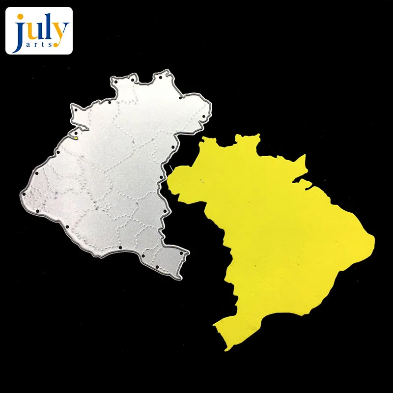 

Julyarts Brazil Map Frame Metal Cutting Dies Stencils For DIY Scrapbooking Decorative Embossing Handcraft Die Cutting Template