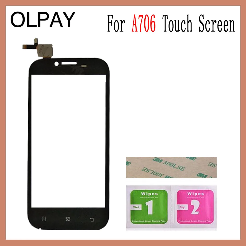 OLPAY 4,5 ''сенсорный экран для lenovo A706 A 706 сенсорный экран дигитайзер Панель переднее стекло объектив сенсор инструменты клей+ салфетки