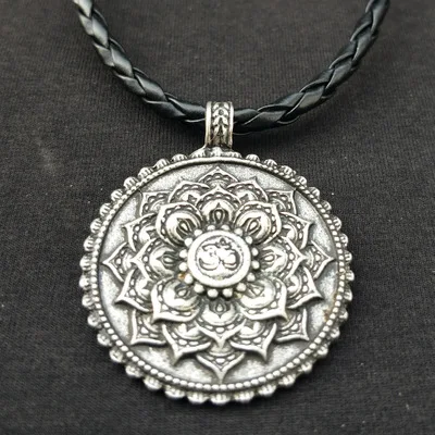 Antique Silver2 Амулет викинга цветок жизни купол Сакральная Геометрия Для женщин ом, йога чакра кулон Мандала лотоса Цепочки и ожерелья религиозные колье, ювелирные изделия - Окраска металла: Antique Silver2