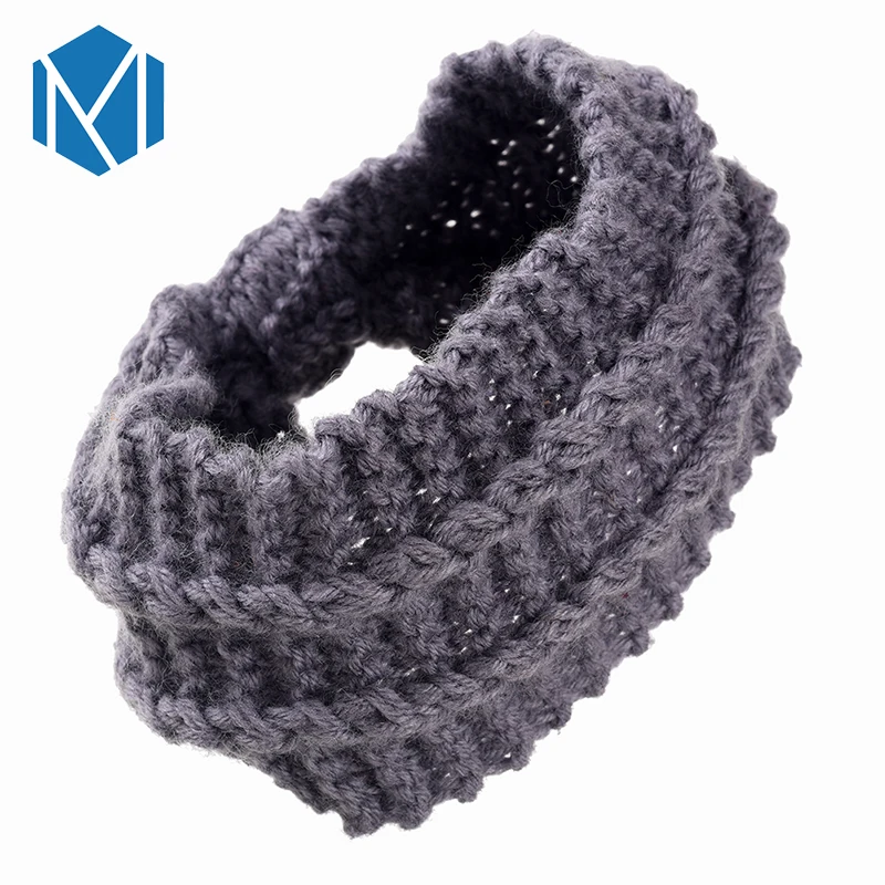 Одна штука зимних ободков для волос для девочек, теплый вязаный повязка тюрбан крючком с широкой растяжкой обертывание на голову украшение.
