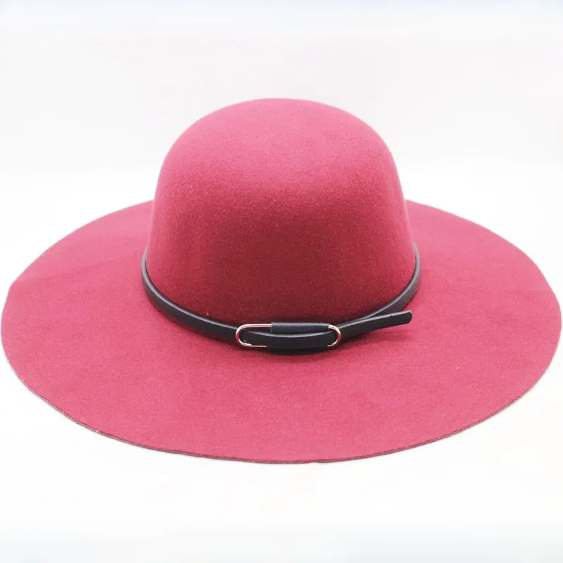 Шляпа Колокол для женщин и девочек однотонная фетровая шляпа с широкими полями в