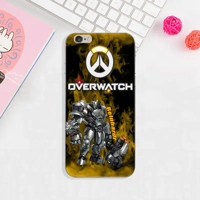 Рейнхардт Overwatchs герой OW мягкий чехол для сотового телефона из силикона и ТПУ iPhone 8