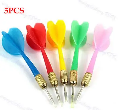 5 шт цветные пластиковые крылья Дартс иглы дети тон Дарт сталь латунь метание
