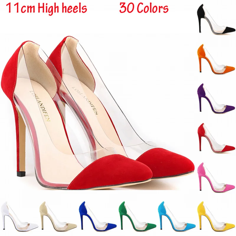 2015 Новый Красной Подошвой Насосы Женская Обувь Высокие Каблуки 11 СМ стадо