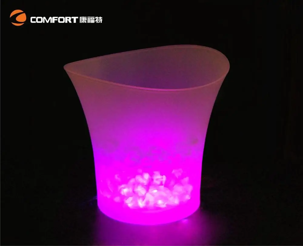 single purple light 12 шт бар ведра для льда с светодиодный свет Портативный Водонепроницаемый Пластик Цвет изменение бары для ночного клуба шампанское вино ведро для пива - Цвет: single purple light