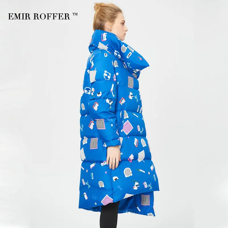 EMIR ROFFER 2018 зимний женский пуховик парка модный цветочный рисунок неправильная