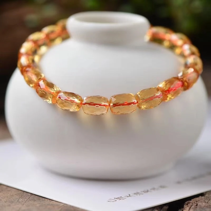 Бусины из натурального желтого цитрина кварцевые граненые резные прозрачные