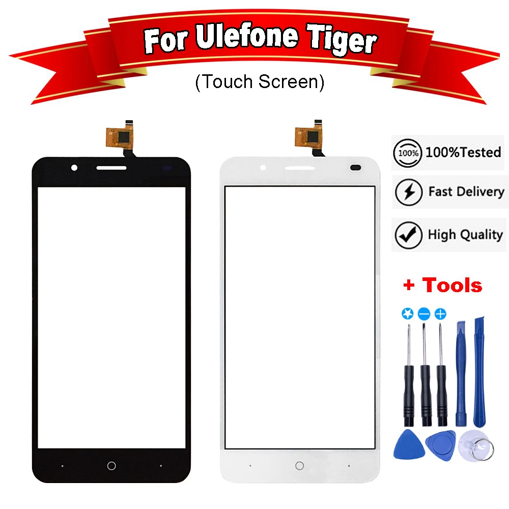 5 дюймовый черный/белый для Ulefone Tiger сенсорный экран дигитайзер Запчасти телефона