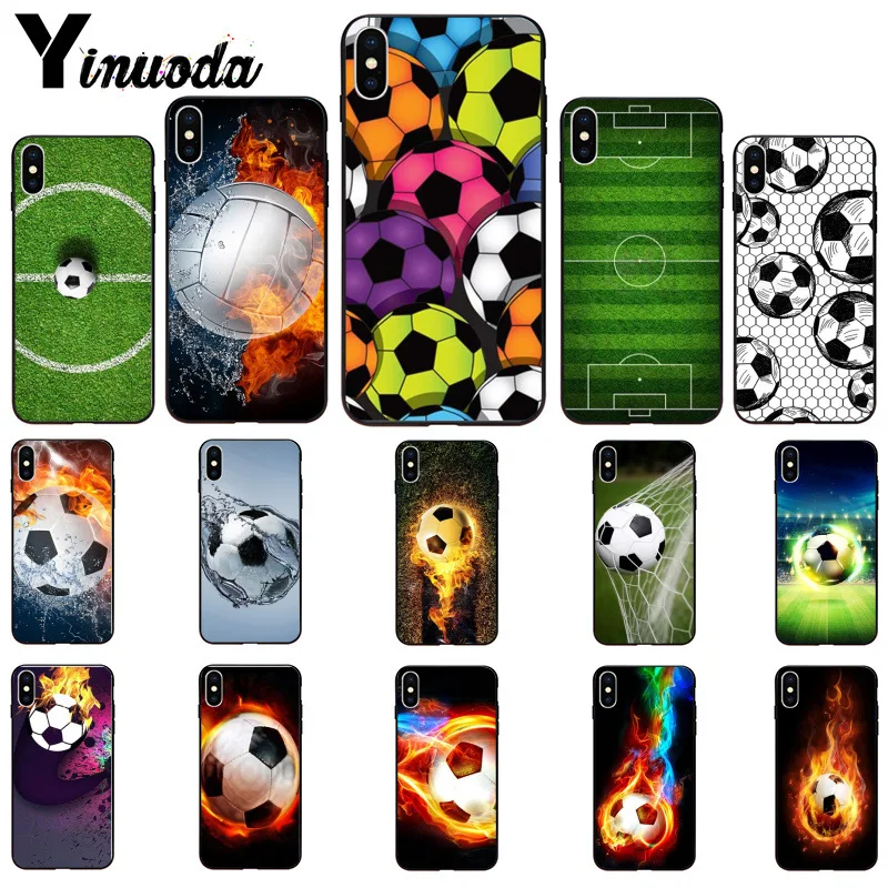 11pro MAX Fire футбол мяч умный чехол черный мягкий для телефона iPhone X XS 6 6s 7 7plus 8 8Plus 5 5S SE