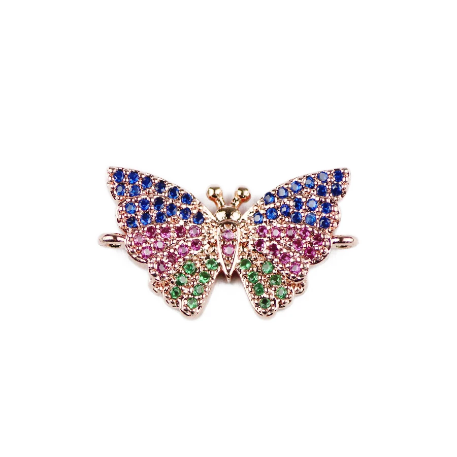 JHNBY 1PCS butterfly bracelet necklace Pendant accessories brass Pave Zircon Charms women beads for Jewelry making DIY Findings | Украшения