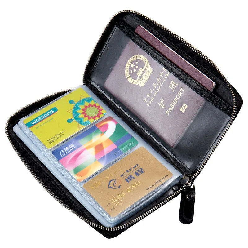 Модная сумка для паспорта женская длинная RFID карт мульти-карта натуральная кожа
