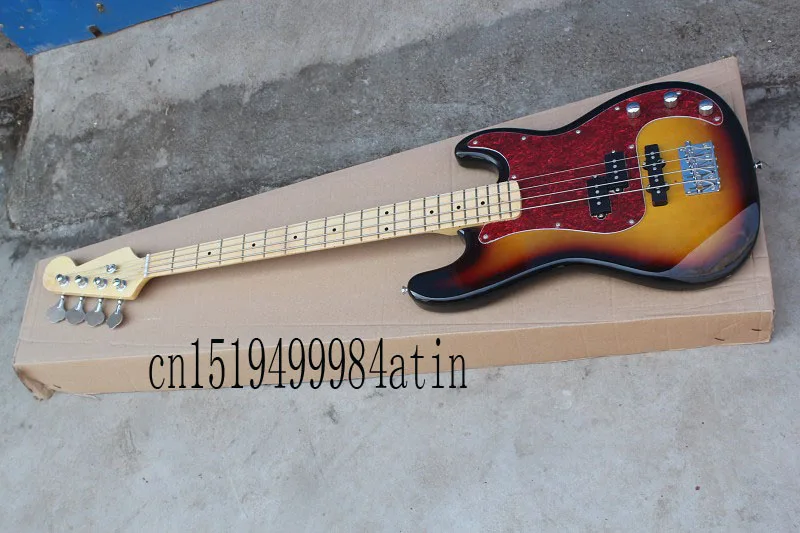Бесплатная доставка Новый пользовательский Гитары F Precision Bass 4 Strings натурального