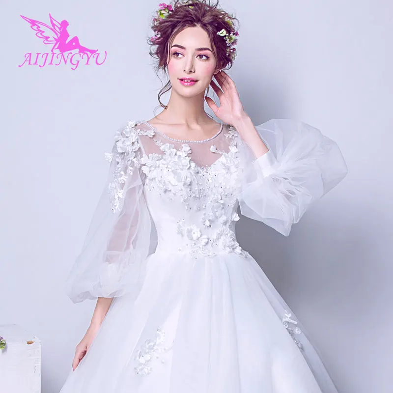 AIJINGYU, роскошные,, новинка,, дешевое бальное платье на шнуровке сзади, вечерние свадебные платья, свадебное платье TJ401