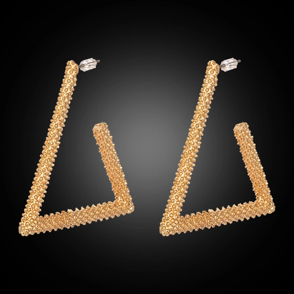 Ретро золотые геометрические Висячие серьги для женщин 2018 Свадебные юбилейные