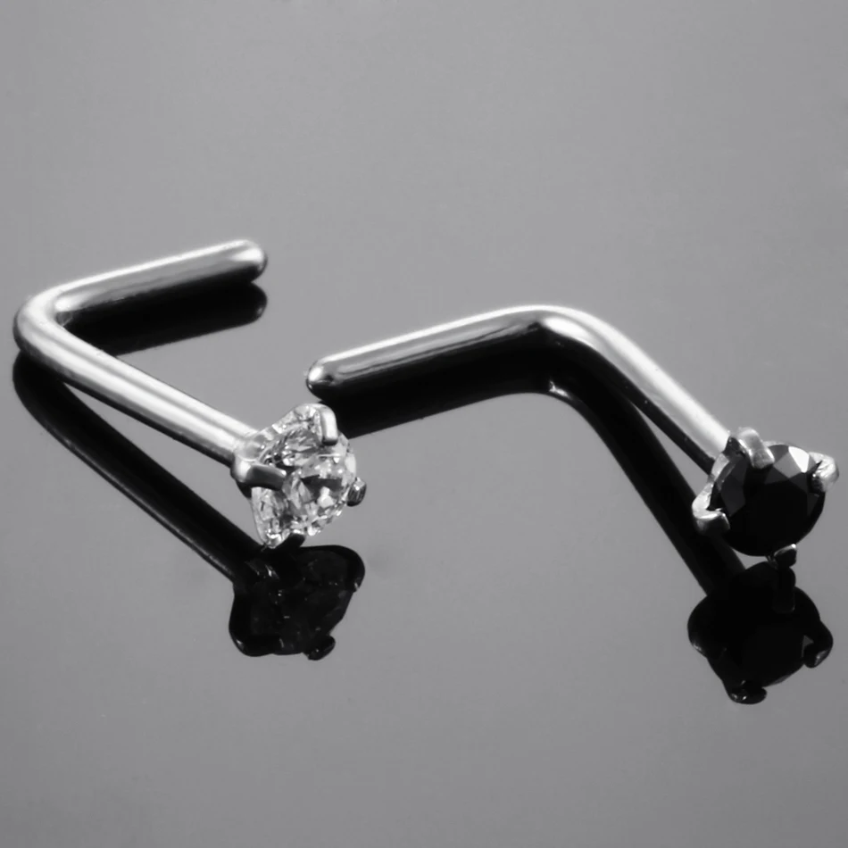 Серьги-гвоздики из циркония для пирсинга ноздрей ювелирные украшения со