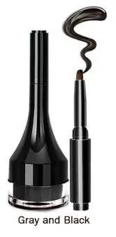 Gray and Black Одежда из кожи 3 цвета крем для бровей натуральный трехмерный водонепроницаемый прочный легко окрашивается и не вызывает дискомфорта и боли - Цвет: Gray and Black