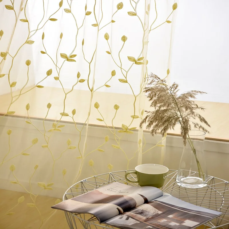 Тюль для гостиной/спальни/кухни с вышивкой|Занавески| |