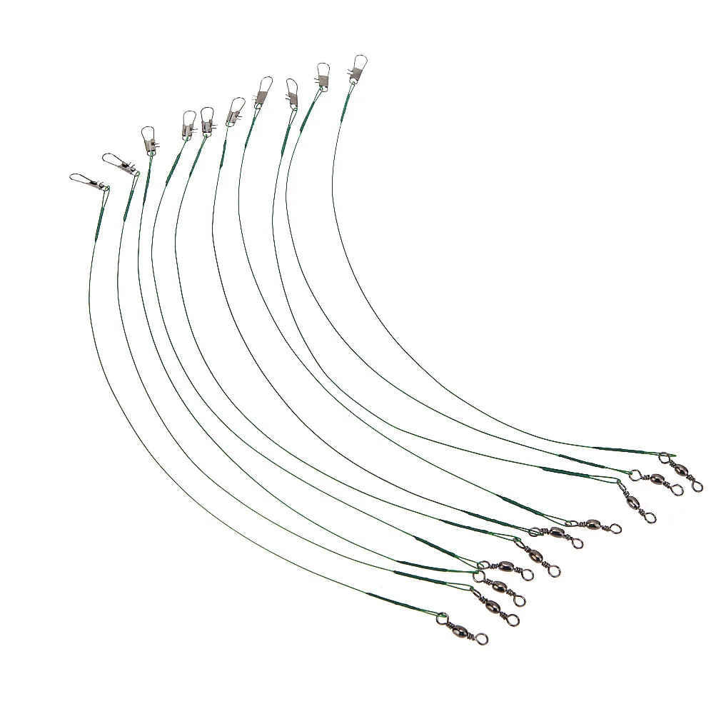 10 шт./компл. Рыболовная Приманка леска Trace Wire Leader Вертлюг Акула рыболовная