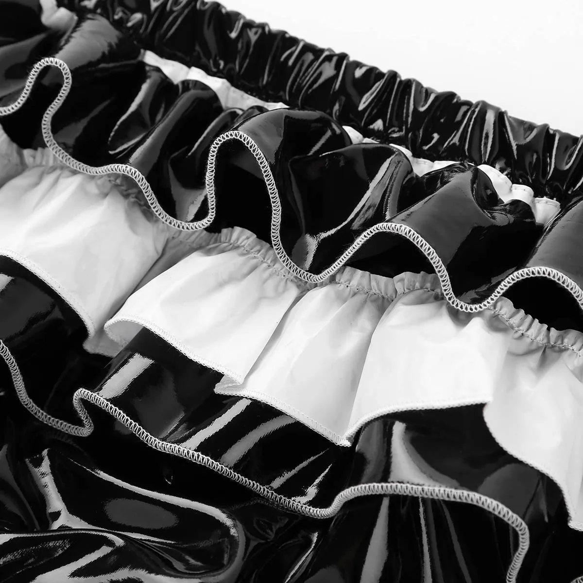 Gay Sissy Panties Male Underwear Wet Look Patent Leather Lingerie Zippered Bulge Pouch Frilly Ruffled High Cut Briefs | Тематическая