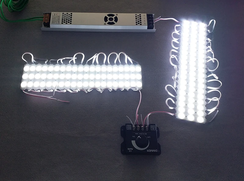 Затемненный светодиодный модуль постоянного тока 12V 24V 30A 360 Вт Регулировка Яркость Светодиодные ленты Драйвер один Цвет светильник Питание контроллер 2835 диммеры